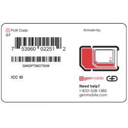 Gen Mobile PrePaid SIM 5G Card - (Rose)